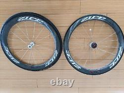 Zipp Firecrest 404 Clincher Rim Brake Wheelset, 700c, QR, 1 rear spoke damaged