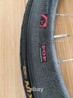 Zipp Firecrest 404 Clincher Rim Brake Wheelset, 700c, QR, 1 rear spoke damaged