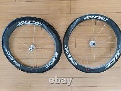 Zipp Firecrest 404 Clincher Rim Brake Wheelset, 700c, QR, 1 rear spoke damaged